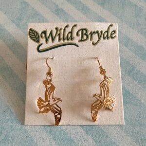 Gold Bird Earrings